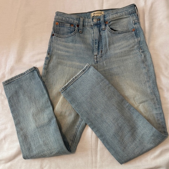 Madewell 23 High-Rise Slim Crop Boyfriend Jeans Dumas Light Wash Distressed - Picture 10 of 10